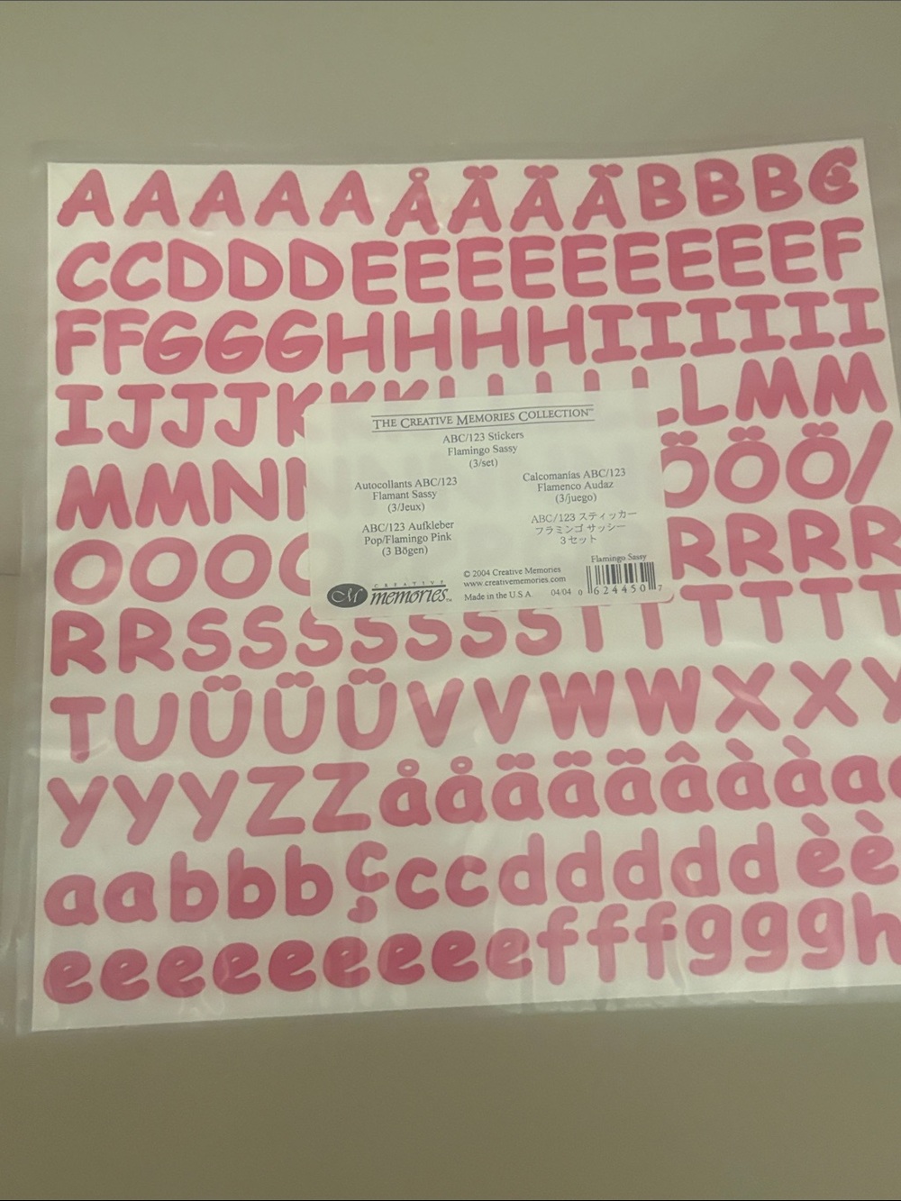 Creative Memories ABC/123 Stickers Flamingo Sassy